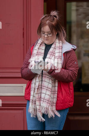 Elgin, Moray, Scotland, UK. 13th Dec 2018. Lynzi Bruce following her 2nd conviction for drink driving at Elgin Sheriff Court on Thursday 13 December 2018. The circumstances of the case is that she had consumed 2 glasses of wine with a meal but decided to drive around the are to kill time, with a friend and her child within the vehicle. Reported by anonymous call to Police who stopped her car near Alves on the A96 in Moray. She was disqualified from driving 15 months. Credit: JASPERIMAGE/Alamy Live News Stock Photo