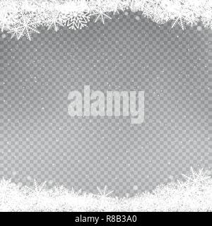 snowflakes falling frame template Stock Vector