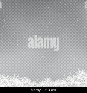 snowflakes falling template Stock Vector