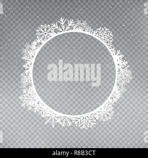 snowflakes frame round template Stock Vector