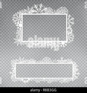 snowflakes frame template set Stock Vector