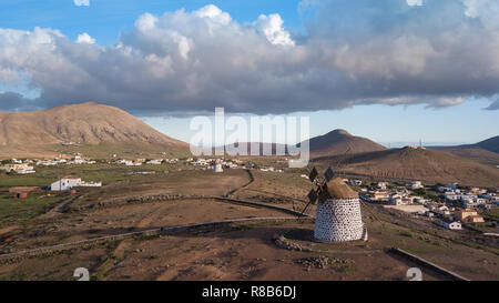 aerial view of windmill , canary islands Stock Photo