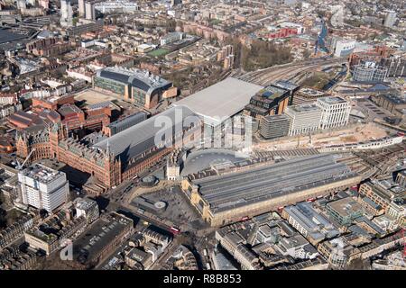 King's Cross and St Pancras International Railway Stations, London, 2018. Creator: Historic England Staff Photographer. Stock Photo