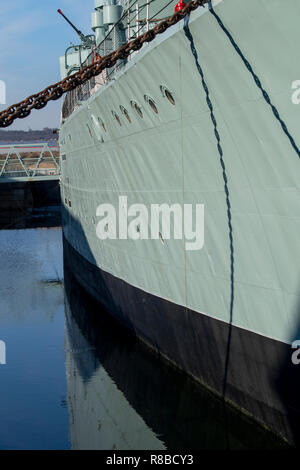 HMS Cavalier, British World War 2 C-Class Destroyer now at Chatham Historic Dockyard in Kent, South East England Stock Photo