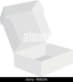Realistic Open And Closed Blank Packaging Boxes. EPS10 Vector Stock Vector