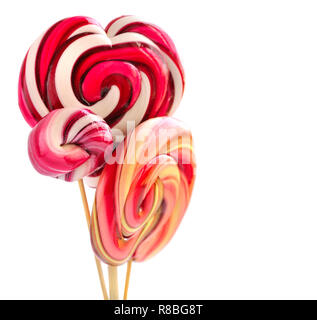 Colourful sweet lollipops isolated on white background Stock Photo