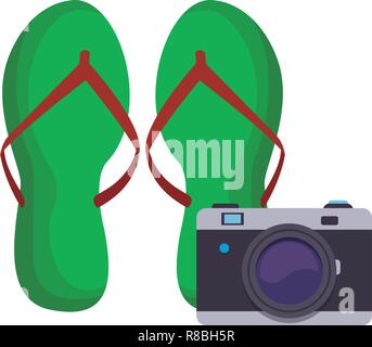 flips flops with camera Stock Vector