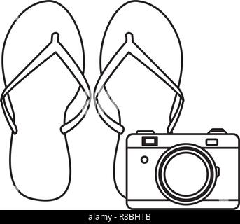 flips flops with camera Stock Vector