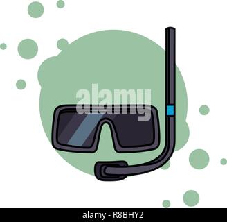 diving mask snorkel Stock Vector