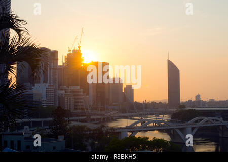 Brisbane city centre at sunrise, Queensland, Australia Stock Photo