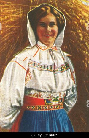 Swedish woman in traditional costume, c1928. Creator: Unknown. Stock Photo