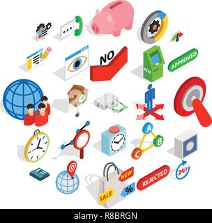 Conduct icons set, isometric style Stock Vector
