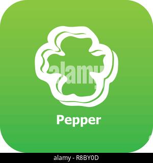 Pepper icon green vector Stock Vector