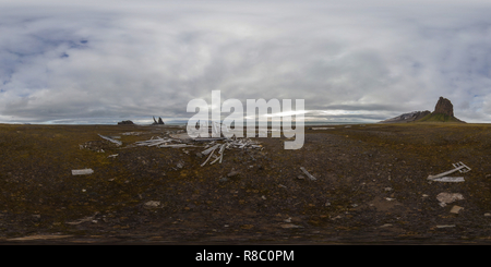 360 degree panoramic view of Cape Tegetthoff, Hall Island, Franz Josef Land