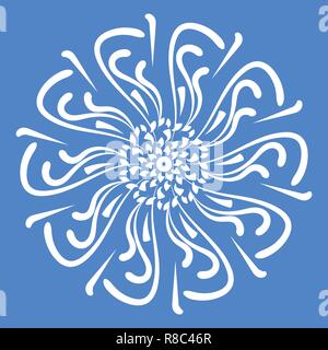 Mandala vector illustration. Coloring for adults. Round abstract floral oriental pattern, vintage decorative elements. On a colored background. Stock Vector