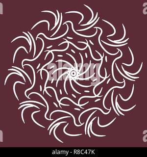 Mandala vector illustration. Coloring for adults. Round abstract floral oriental pattern, vintage decorative elements. On a colored background. Stock Vector