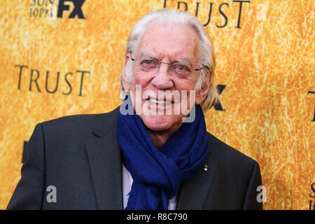 NORTH HOLLYWOOD, LOS ANGELES, CA, USA - MAY 11: Donald Sutherland at the For Your Consideration Event For FX's 'Trust' held at the Saban Media Center at The Television Academy on May 11, 2018 in North Hollywood, Los Angeles, California, United States. (Photo by Xavier Collin/Image Press Agency) Stock Photo