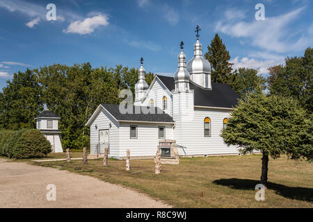 The exterior of the St. Eliah Ukrainian Orthodox Church in Rossburn, Manitoba, canada. Stock Photo