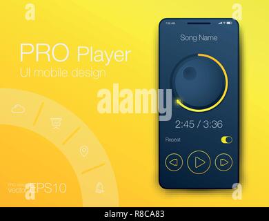 UX audio player templates. Stock vector eps10 Stock Vector