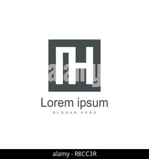 Initial Letter IH Logo Template Design. Minimalist letter logo template Stock Vector