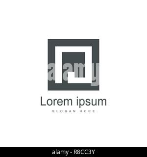 Initial Letter IJ Logo Template Design. Minimalist letter logo template Stock Vector