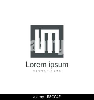 Initial Letter IM Logo Template Design. Minimalist letter logo template Stock Vector