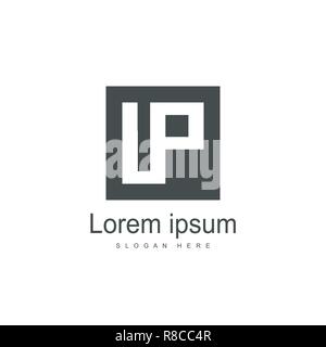 Initial Letter IP Logo Template Design. Minimalist letter logo template Stock Vector