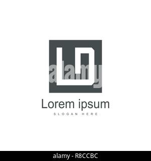 Initial Letter LD Logo template design. Minimalist letter logo vector design Stock Vector