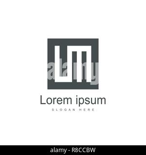 Initial Letter LM Logo template design. Minimalist letter logo vector design Stock Vector