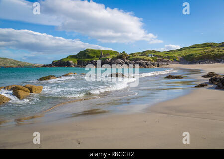 Sandbucht bei Caherdaniel an der Derrynane Beach, Co Kerry Stock Photo