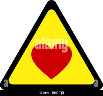 Warning sign with love symbol Stock Photo - Alamy