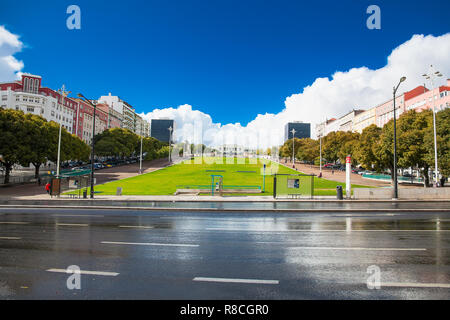 View from Fonte Luminosa  on Alameda Park in Lisbon, Portugal Stock Photo