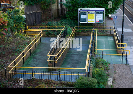 Disabled access ramp to Bradford on Avon railway station, Stock Photo