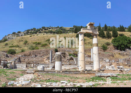 Artemis temple ruins of Ephesus, one of the seven wonders in the world. Stock Photo
