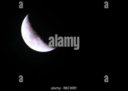 Crescent moon photograph Stock Photo