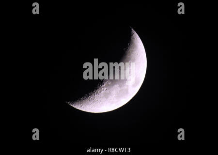 Crescent moon photograph Stock Photo