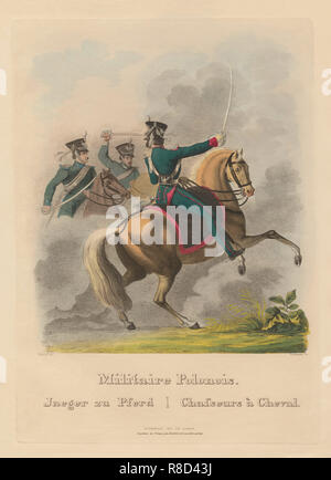 The Polish Army 1831: Horse Chasseurs (Chasseurs à cheval), 1831. Stock Photo