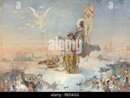 Allegory on the Coronation of Empreror Alexander III, 1883. Stock Photo