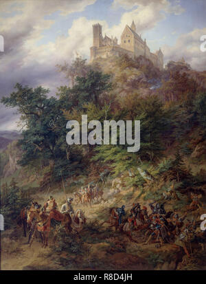 Landscape with knights (The Wartburg), 1836. Stock Photo