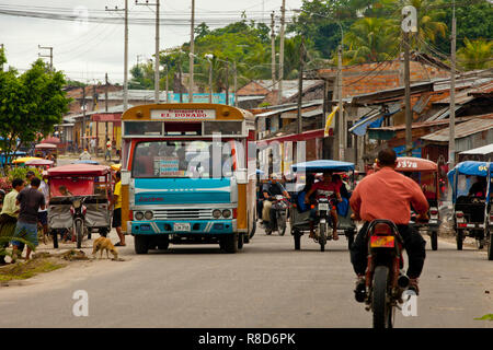 Public bus in Iquitos,Peru Stock Photo