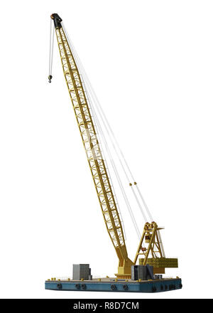 industrial water crane loading cargo isolated on white background Stock Photo