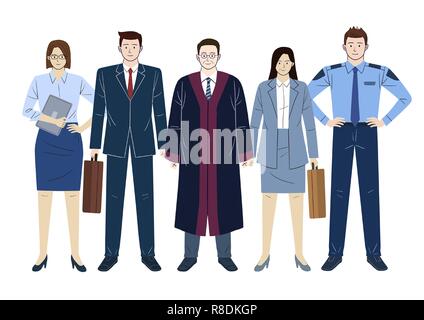 Judges court concept, courtroom scene with judge, lawyers, witness. the judiciary vector illustration. 005 Stock Vector