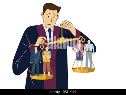 Judges court concept, courtroom scene with judge, lawyers, witness. the judiciary vector illustration. 003 Stock Vector