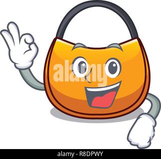Okay beautifully hobo bag on character funny Stock Vector