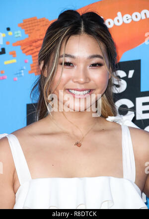 Chloe Kim at the 2018 Nickelodeon Kids' Choice Awards held at The Forum