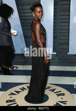 BEVERLY HILLS, LOS ANGELES, CA, USA - MARCH 04: Lupita Nyong'o at the 2018 Vanity Fair Oscar Party held at the Wallis Annenberg Center for the Performing Arts on March 4, 2018 in Beverly Hills, Los Angeles, California, United States. (Photo by Xavier Collin/Image Press Agency) Stock Photo