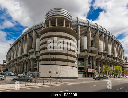 Madrid, Spain - Real Madrid is one of the most famous soccer teams in the World. Here in particular its home, the Santiago Bernabeu stadium Stock Photo