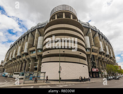 Madrid, Spain - Real Madrid is one of the most famous soccer teams in the World. Here in particular its home, the Santiago Bernabeu stadium Stock Photo