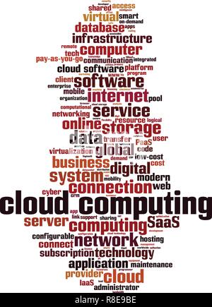 Cloud computing word cloud concept. Vector illustration Stock Vector