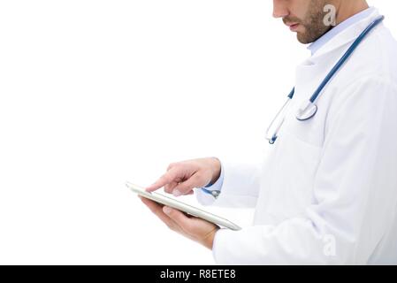 Male doctor using digital tablet. Stock Photo